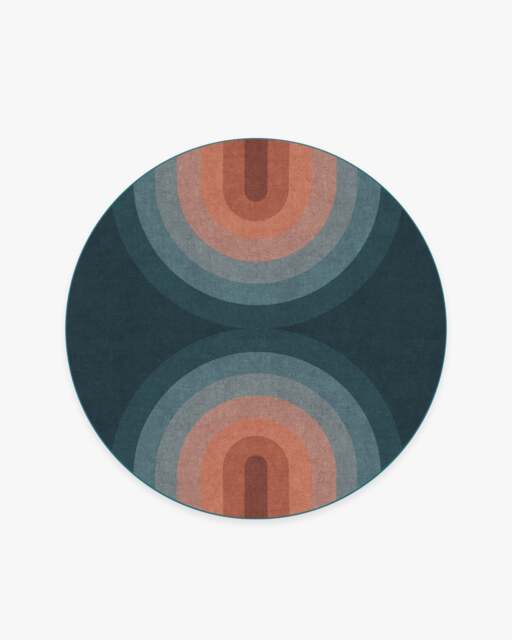 Absida Teal Rug - 185 Round - Machine Washable Area Rug - Kid & Pet Friendly - Indoor Rugs - Ruggable - image 1