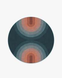 Absida Teal Rug - 185 Round - Machine Washable Area Rug - Kid & Pet Friendly - Indoor Rugs - Ruggable - thumbnail 1