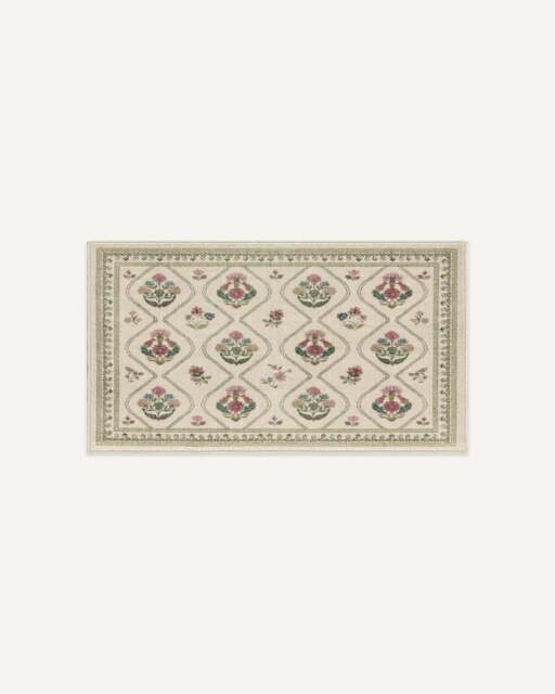 Olivia Cream Rug by Anthropologie Green - 60x90 - Machine Washable Area Rug - Kid & Pet Friendly - Indoor Rugs - Ruggable - image 1