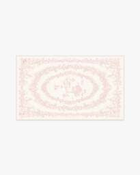 Bashful Bunny Toile Pink Rug - 90x150 - Machine Washable Area Rug - Kid & Pet Friendly - Indoor Rugs - Ruggable - thumbnail 1