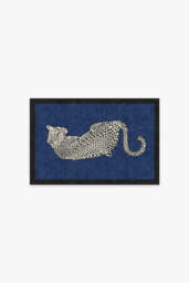 Snow Leopard Sapphire Rug by Jonathan Adler - 60x90 - Machine Washable Area Rug - Kid & Pet Friendly - Indoor Rugs - Ruggable - thumbnail 1