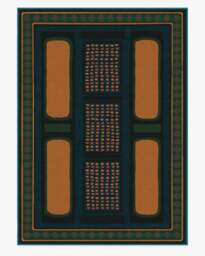 Nerissa Teal & Gold Flatwoven Rug by Architectural Digest - 305x425 - Machine Washable Area Rug - Kid & Pet Friendly - Indoor Rugs - Ruggable - thumbnail 1
