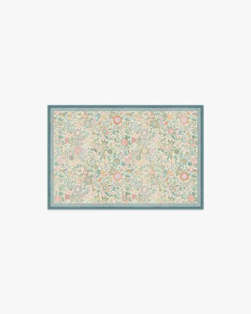 Royal Garden Ivory & Jade Rug by Bridgerton - 60x90 - Machine Washable Area Rug - Kid & Pet Friendly - Indoor Rugs - Ruggable
