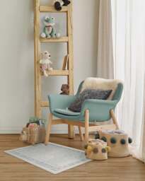 Celestine Soft Blue Rug - 60x90 - Machine Washable Area Rug - Kid & Pet Friendly - Indoor Rugs - Ruggable - thumbnail 2