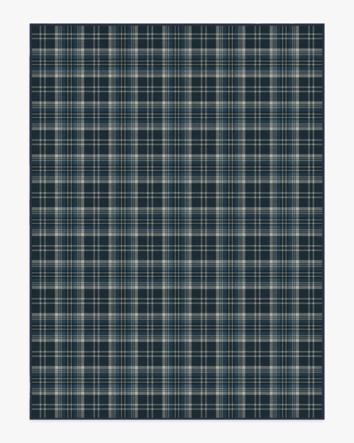 Dress Stewart Tartan Navy Flatwoven Rug - 275x365 - Machine Washable Area Rug - Kid & Pet Friendly - Indoor Rugs - Ruggable - image 1