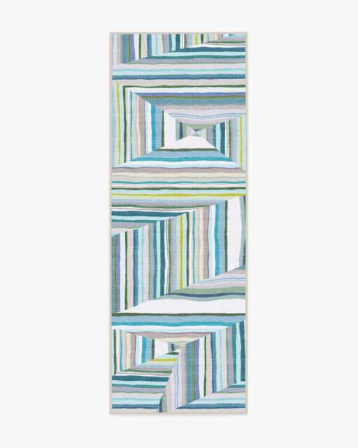 Riviera Teal Outdoor Rug - 75x215 - Machine Washable Area Rug - Kid & Pet Friendly - Outdoor Rugs - Ruggable - image 1