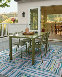 Riviera Teal Outdoor Rug - 75x215 - Machine Washable Area Rug - Kid & Pet Friendly - Outdoor Rugs - Ruggable - thumbnail 2