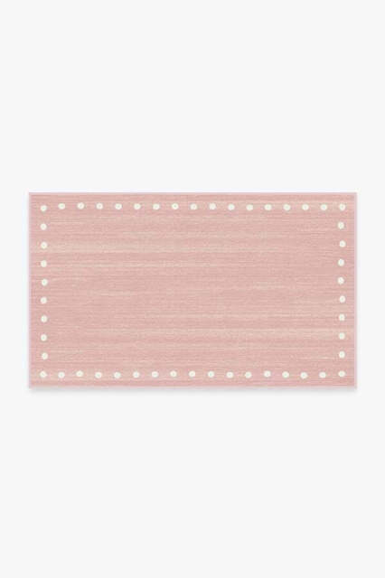 Dot Border Pink Rug - 90x150 - Machine Washable Area Rug - Kid & Pet Friendly - Indoor Rugs - Ruggable - image 1