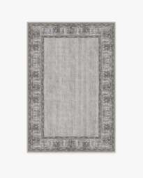 Vintage Daisy Bordered Grey Rug - 120x185 - Machine Washable Area Rug - Kid & Pet Friendly - Indoor Rugs - Ruggable - thumbnail 1