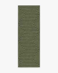 Labyrinth Fern Green Flatwoven Rug by Jonathan Adler - 75x215 - Machine Washable Area Rug - Kid & Pet Friendly - Indoor Rugs - Ruggable - thumbnail 1