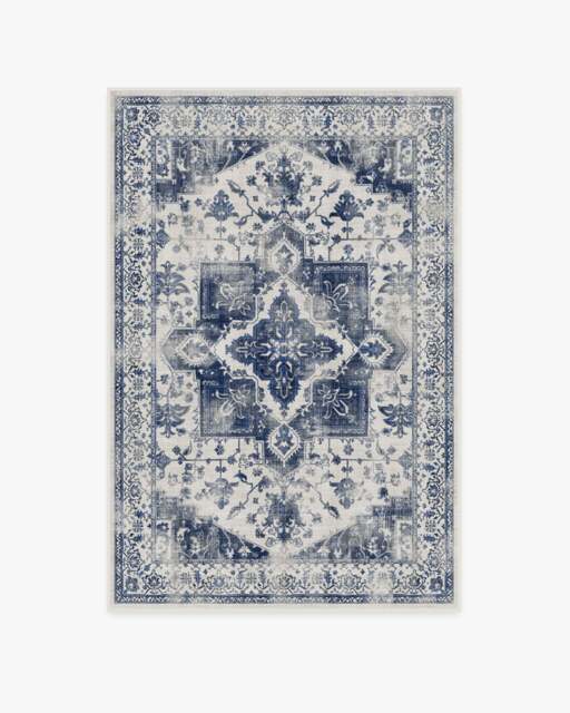 Kira Delft Blue Flatwoven Rug - 120x185 - Machine Washable Area Rug - Kid & Pet Friendly - Indoor Rugs - Ruggable - image 1