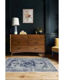 Kira Delft Blue Flatwoven Rug - 120x185 - Machine Washable Area Rug - Kid & Pet Friendly - Indoor Rugs - Ruggable - thumbnail 3