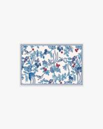 Heidi Blue & Cherry Flatwoven Rug - 60x90 - Machine Washable Area Rug - Kid & Pet Friendly - Indoor Rugs - Ruggable - thumbnail 1