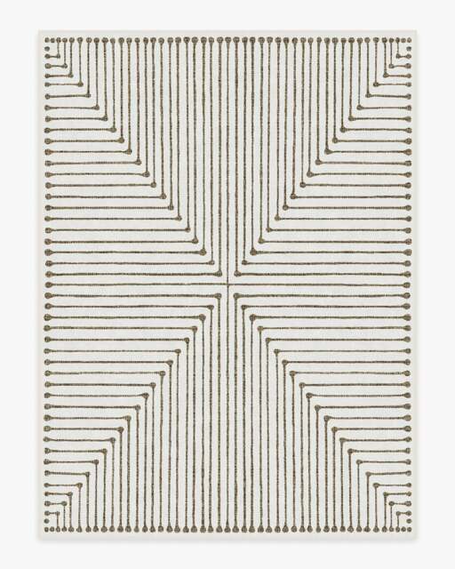 Inkdrop Camel & Ivory Flatwoven Rug by Jonathan Adler - 275x365 - Machine Washable Area Rug - Kid & Pet Friendly - Indoor Rugs - Ruggable - image 1