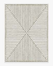 Inkdrop Camel & Ivory Flatwoven Rug by Jonathan Adler - 275x365 - Machine Washable Area Rug - Kid & Pet Friendly - Indoor Rugs - Ruggable - thumbnail 1