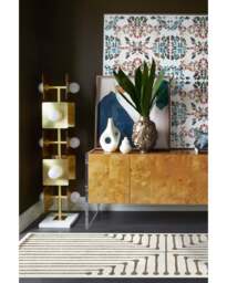 Inkdrop Camel & Ivory Flatwoven Rug by Jonathan Adler - 275x365 - Machine Washable Area Rug - Kid & Pet Friendly - Indoor Rugs - Ruggable - thumbnail 2