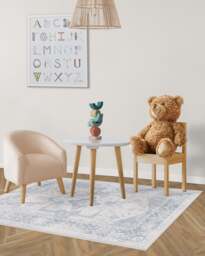 Kira Soft Blue Rug - 60x90 - Machine Washable Area Rug - Kid & Pet Friendly - Indoor Rugs - Ruggable - thumbnail 3