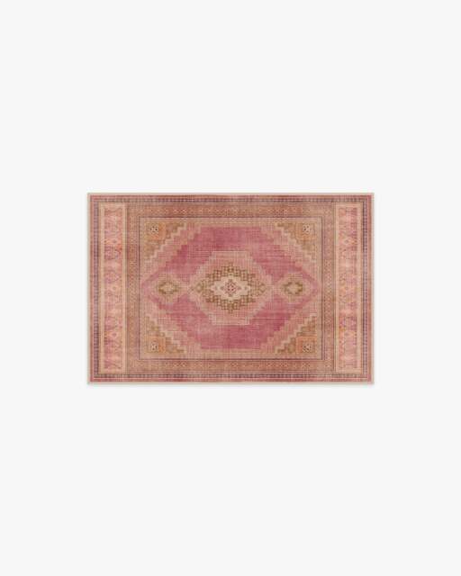 Rayne Pink & Orange Rug - 60x90 - Machine Washable Area Rug - Kid & Pet Friendly - Indoor Rugs - Ruggable - image 1