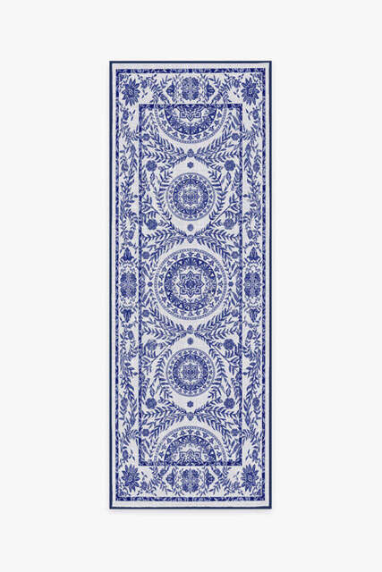 Fontaine Delft Blue Outdoor Rug - 75x215 - Machine Washable Area Rug - Kid & Pet Friendly - Outdoor Rugs - Ruggable - image 1
