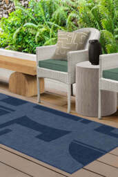 Bodin Ink Blue Outdoor Rug - 245x305 - Machine Washable Area Rug - Kid & Pet Friendly - Indoor Rugs - Ruggable - thumbnail 2