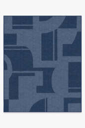 Bodin Ink Blue Outdoor Rug - 245x305 - Machine Washable Area Rug - Kid & Pet Friendly - Indoor Rugs - Ruggable - thumbnail 1