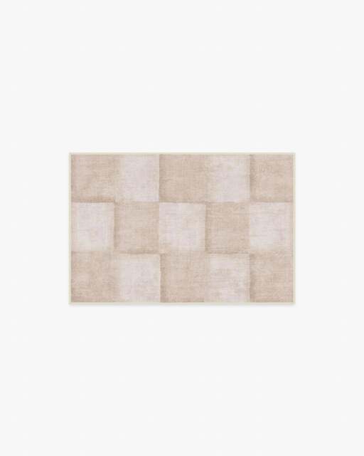 Hearth Check Neutral Flatwoven Rug - 60x90 - Machine Washable Area Rug - Kid & Pet Friendly - Indoor Rugs - Ruggable - image 1