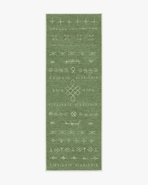 Astrid Fern Green Rug - 75x215 - Machine Washable Area Rug - Kid & Pet Friendly - Indoor Rugs - Ruggable - image 1