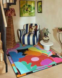 King's Road Multicolour Rug by RIXO Red - 60x90 - Machine Washable Area Rug - Kid & Pet Friendly - Indoor Rugs - Ruggable - thumbnail 2