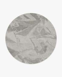 Topo Soft Grey Flatwoven Rug by Architectural Digest - 245 Round - Machine Washable Area Rug - Kid & Pet Friendly - Indoor Rugs - Ruggable - thumbnail 1