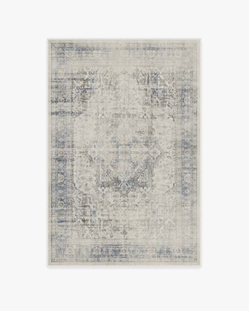 Kamran Blue Quartz Flatwoven Rug - 120x185 - Machine Washable Area Rug - Kid & Pet Friendly - Indoor Rugs - Ruggable - image 1
