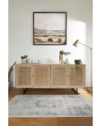 Kamran Blue Quartz Flatwoven Rug - 120x185 - Machine Washable Area Rug - Kid & Pet Friendly - Indoor Rugs - Ruggable - thumbnail 3