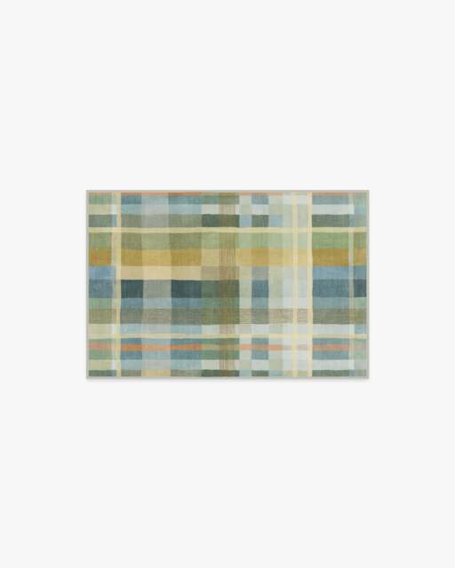 Margot Plaid Blue Flatwoven Rug - 60x90 - Machine Washable Area Rug - Kid & Pet Friendly - Indoor Rugs - Ruggable - image 1