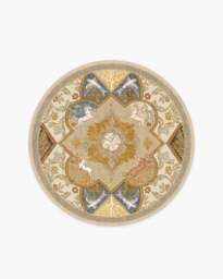 Woodland Wanderer Medallion Natural Rug - 185 Round - Machine Washable Area Rug - Kid & Pet Friendly - Indoor Rugs - Ruggable - thumbnail 1
