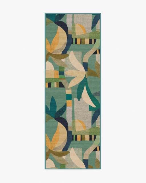 Laguna Teal Multicolour Outdoor Rug - 75x215 - Machine Washable Area Rug - Kid & Pet Friendly - Outdoor Rugs - Ruggable - image 1