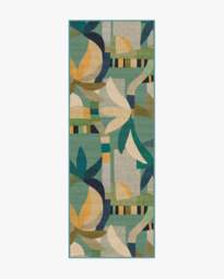 Laguna Teal Multicolour Outdoor Rug - 75x215 - Machine Washable Area Rug - Kid & Pet Friendly - Outdoor Rugs - Ruggable - thumbnail 1