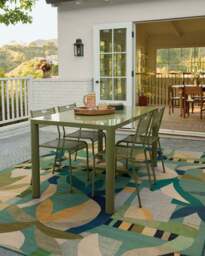 Laguna Teal Multicolour Outdoor Rug - 75x215 - Machine Washable Area Rug - Kid & Pet Friendly - Outdoor Rugs - Ruggable - thumbnail 2