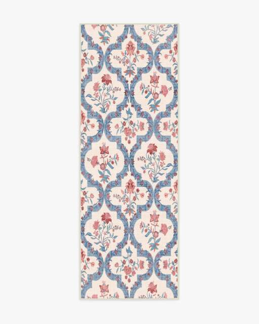 Elodie Currant & Ocean Outdoor Rug - 75x215 - Machine Washable Area Rug - Kid & Pet Friendly - Indoor Rugs - Ruggable - image 1