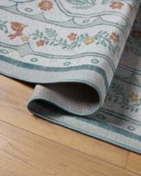 Twin Bunny Border Blue Rug - 90x150 - Machine Washable Area Rug - Kid & Pet Friendly - Indoor Rugs - Ruggable - thumbnail 2