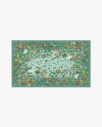 Lily Pad Meadow Multicolour Flatwoven Rug Green - 90x150 - Machine Washable Area Rug - Kid & Pet Friendly - Indoor Rugs - Ruggable - thumbnail 1