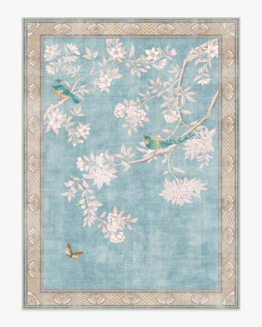 Hampton Soft Blue Rug by Gracie - 275x365 - Machine Washable Area Rug - Kid & Pet Friendly - Indoor Rugs - Ruggable - image 1