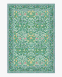 Blackthorn Multicolour Jade Flatwoven Rug by Morris & Co. - 185x275 - Machine Washable Area Rug - Kid & Pet Friendly - Indoor Rugs - Ruggable - thumbnail 1