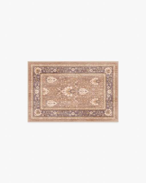 Serafina Taupe & Plum Rug Brown - 60x90 - Machine Washable Area Rug - Kid & Pet Friendly - Indoor Rugs - Ruggable - image 1