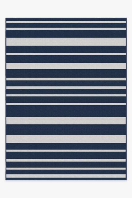 Sailmaker Stripe Blue Outdoor Rug - 275x365 - Machine Washable Area Rug - Kid & Pet Friendly - Indoor Rugs - Ruggable - image 1