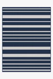 Sailmaker Stripe Blue Outdoor Rug - 275x365 - Machine Washable Area Rug - Kid & Pet Friendly - Outdoor Rugs - Ruggable - thumbnail 1