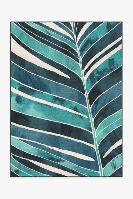 Ombra Teal Outdoor Rug - 150x215 - Machine Washable Area Rug - Kid & Pet Friendly - Indoor Rugs - Ruggable - image 1