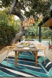 Ombra Teal Outdoor Rug - 150x215 - Machine Washable Area Rug - Kid & Pet Friendly - Indoor Rugs - Ruggable - thumbnail 3
