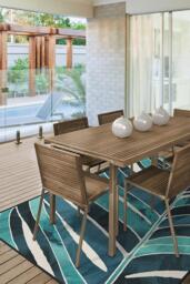 Ombra Teal Outdoor Rug - 150x215 - Machine Washable Area Rug - Kid & Pet Friendly - Indoor Rugs - Ruggable - thumbnail 2