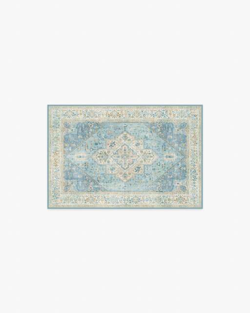 Santiago Blue & Cream Rug - 60x90 - Machine Washable Area Rug - Kid & Pet Friendly - Indoor Rugs - Ruggable - image 1