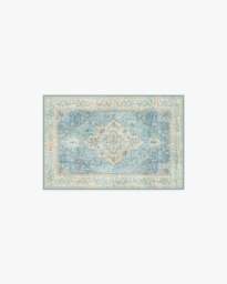 Santiago Blue & Cream Rug - 60x90 - Machine Washable Area Rug - Kid & Pet Friendly - Indoor Rugs - Ruggable - thumbnail 1