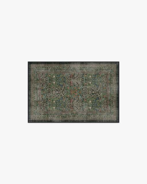 Blackthorn Forest Green Flatwoven Rug by Morris & Co. - 60x90 - Machine Washable Area Rug - Kid & Pet Friendly - Indoor Rugs - Ruggable - image 1